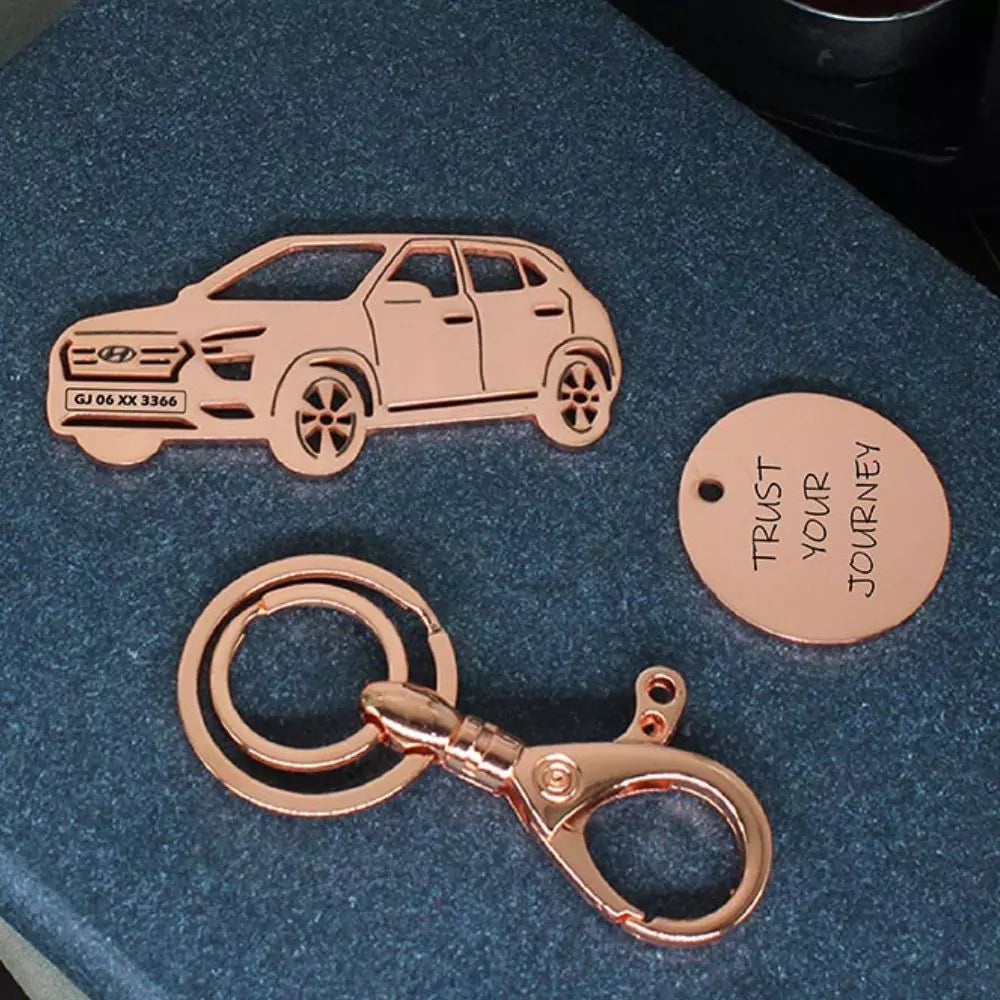 Birthday or anniversary keepsake, personalized Creta car keychain