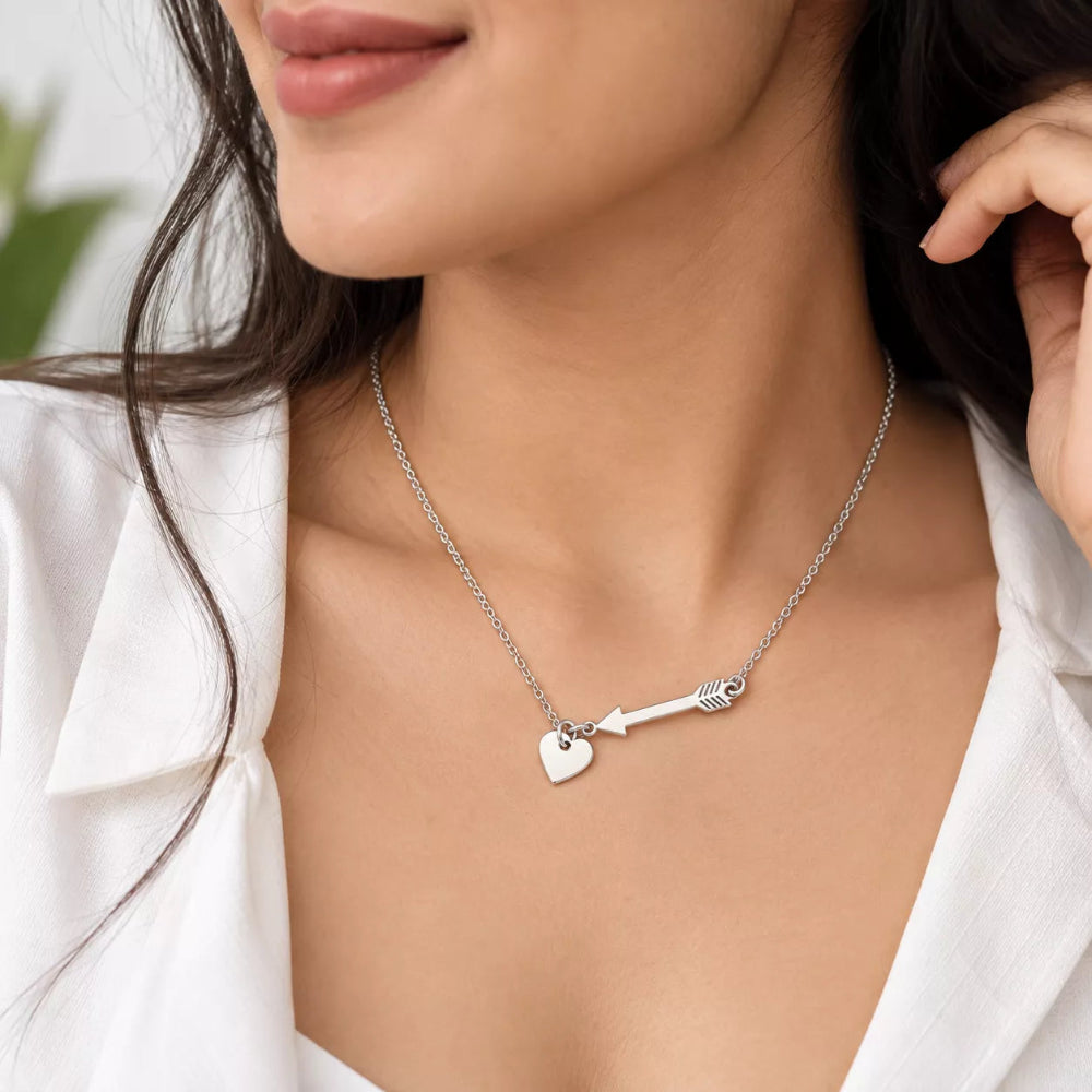 Cupid's Heart and Arrow Necklace