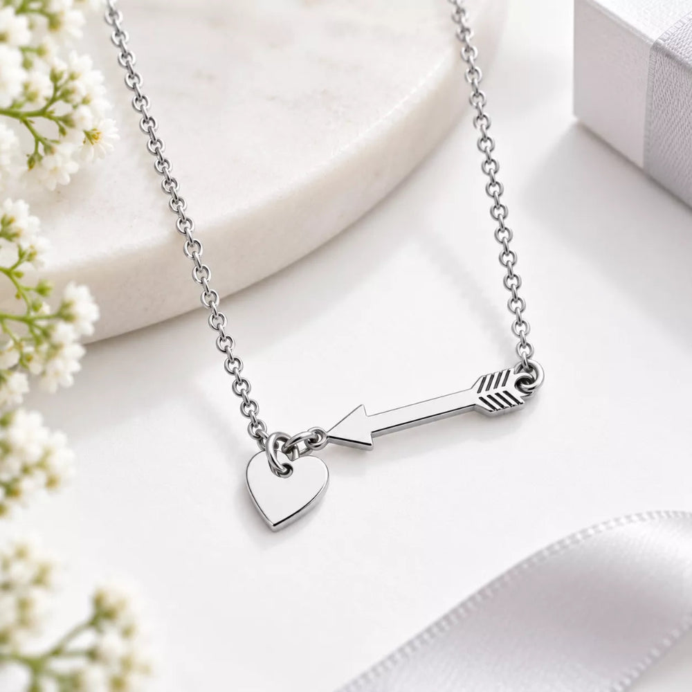 Cupid's Heart and Arrow Necklace