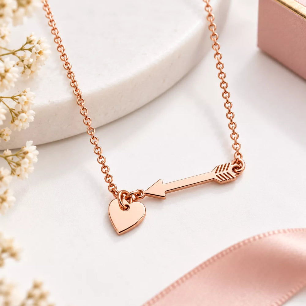Cupid's Heart and Arrow Necklace