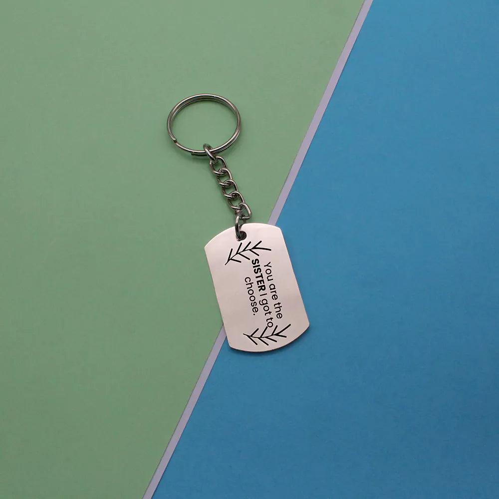 Engraved Sisterly Sentiments Keychain - Ampkrafts