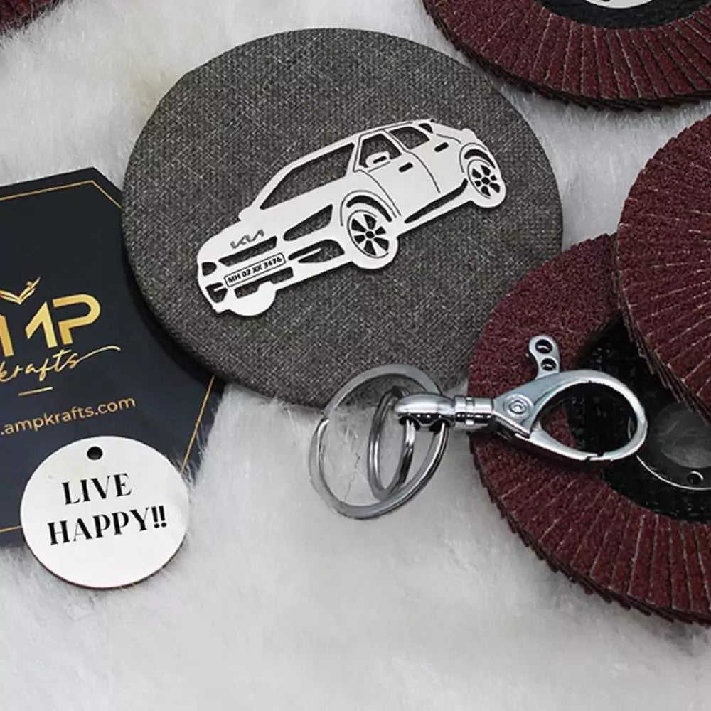 Kia EV6 personalized keychain, sleek accessory for electric car owners