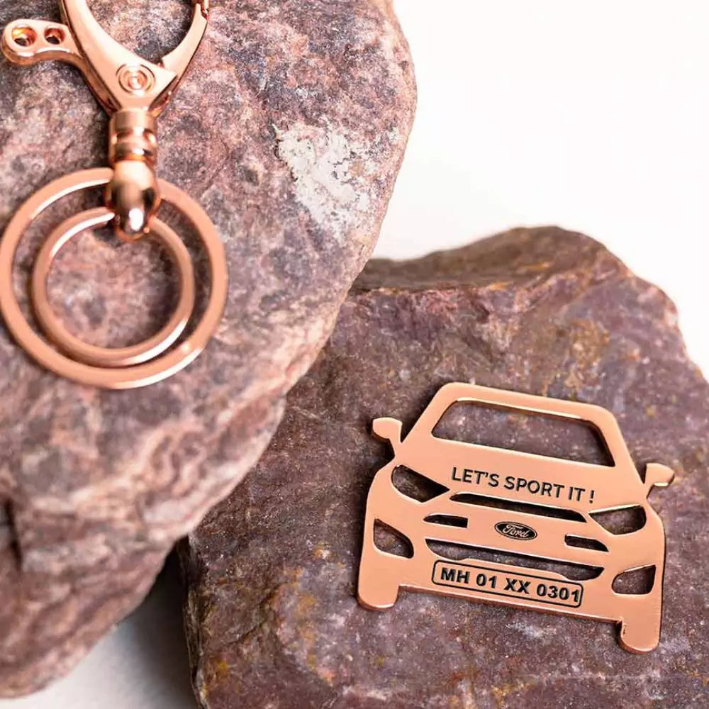 Ford EcoSport metal key accessory, solid feel with clean edges