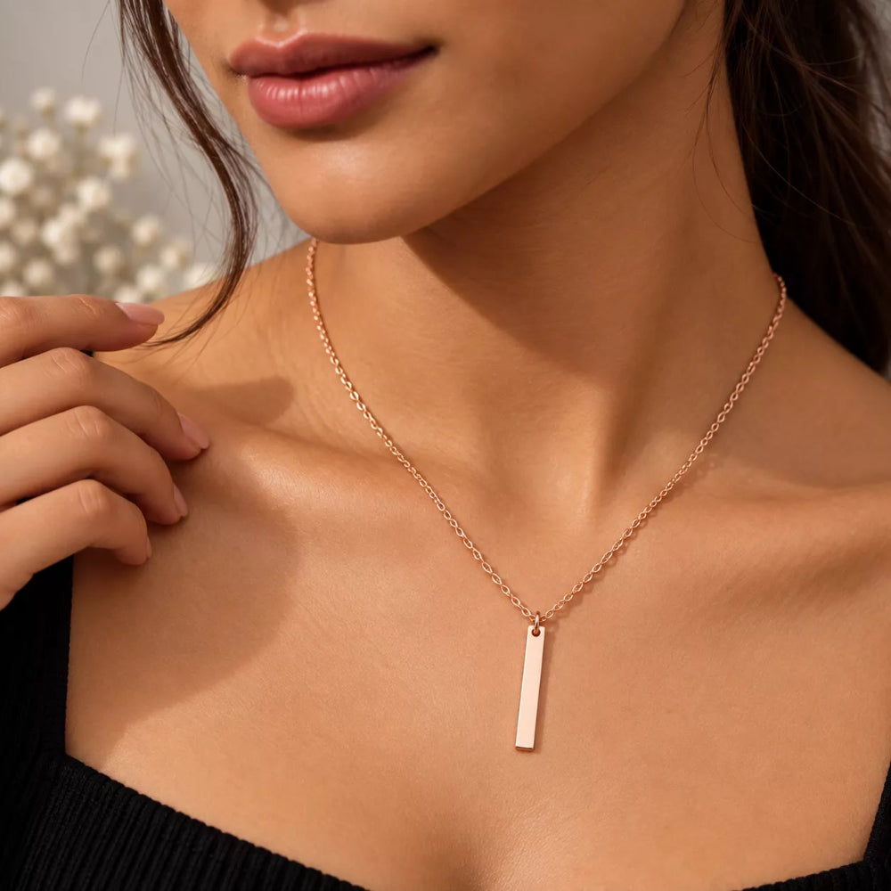Forever Bar Pendant Necklace