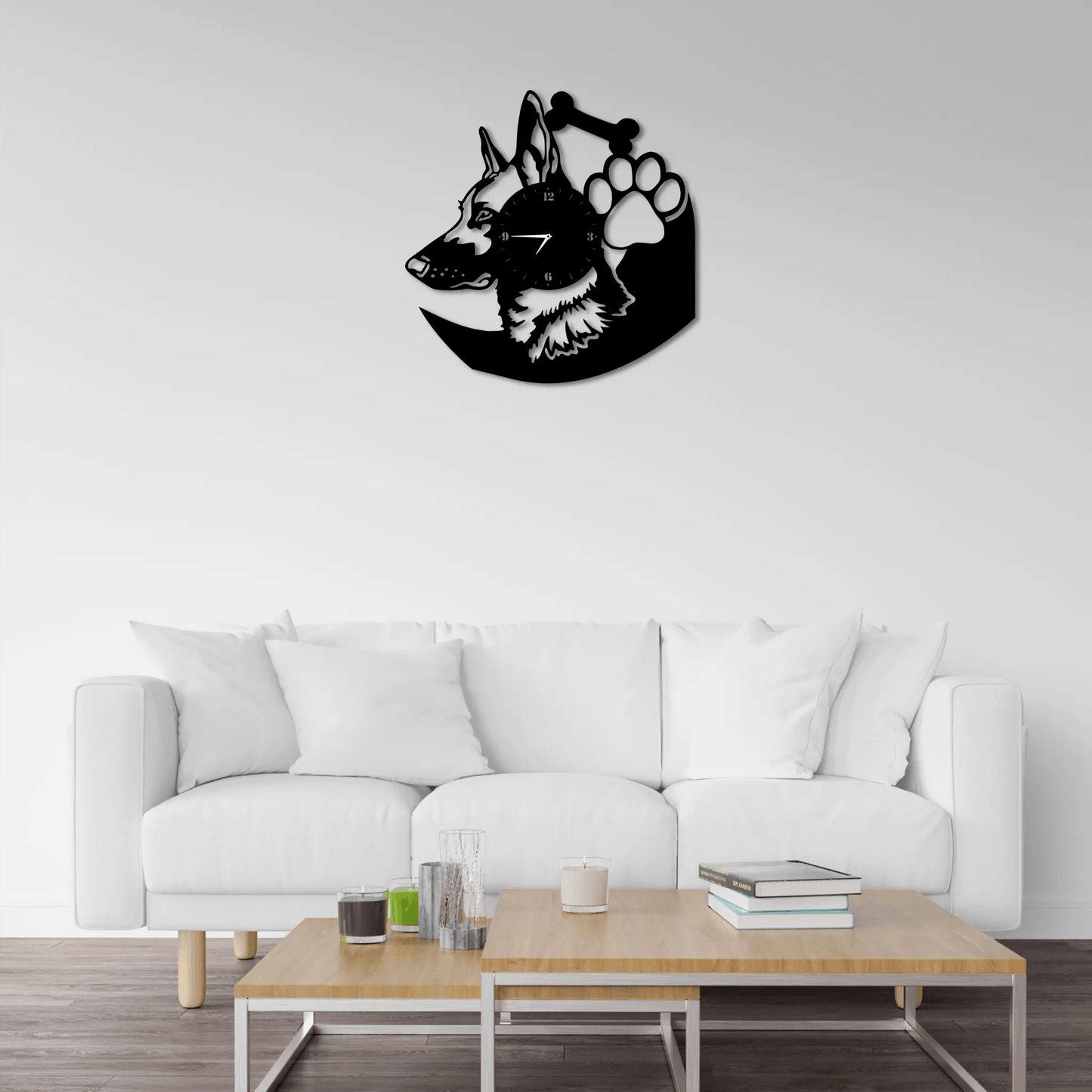 German Shepherd decoration to someone you love.Birthday presents for her: German shepherd wall clock, housewarming gift, dog lover's gift, German shepherd decoration