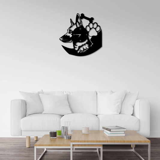 German Shepherd decoration to someone you love.Birthday presents for her: German shepherd wall clock, housewarming gift, dog lover's gift, German shepherd decoration