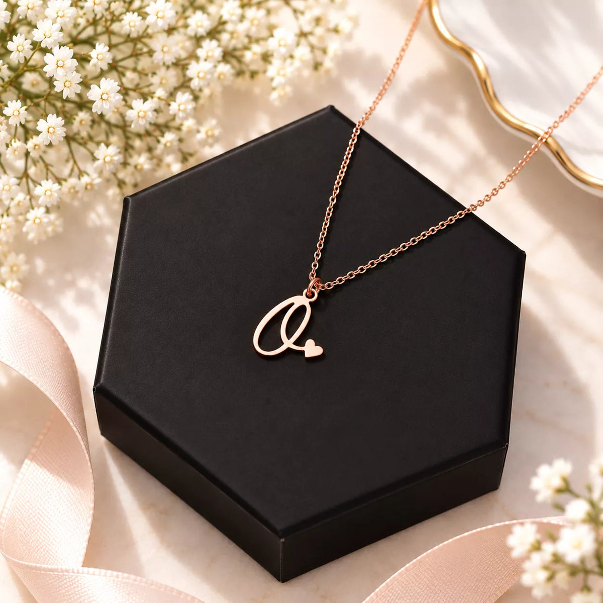Heartline Initial Pendant Necklace