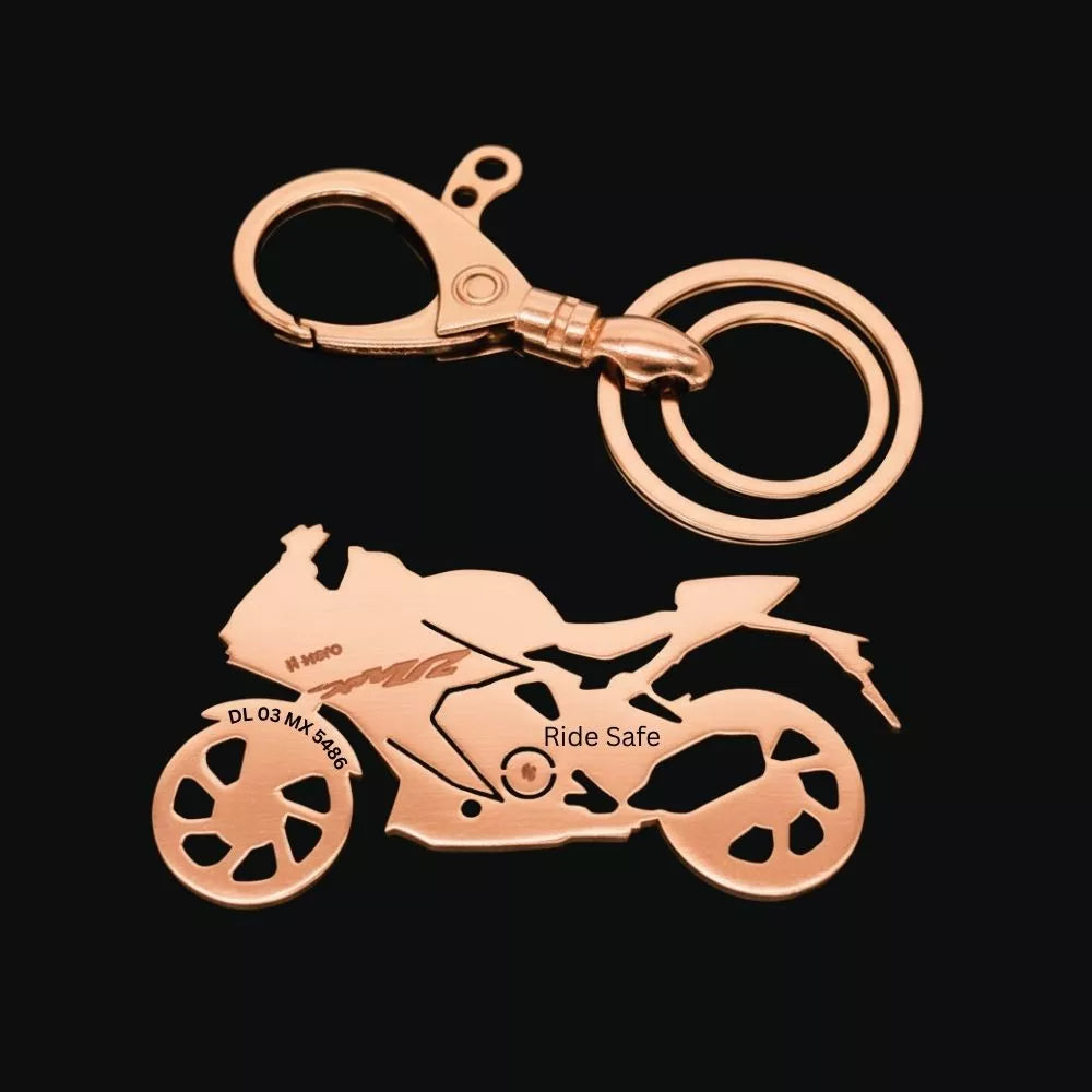 Custom name keychain cute gift idea for couples who love long rides