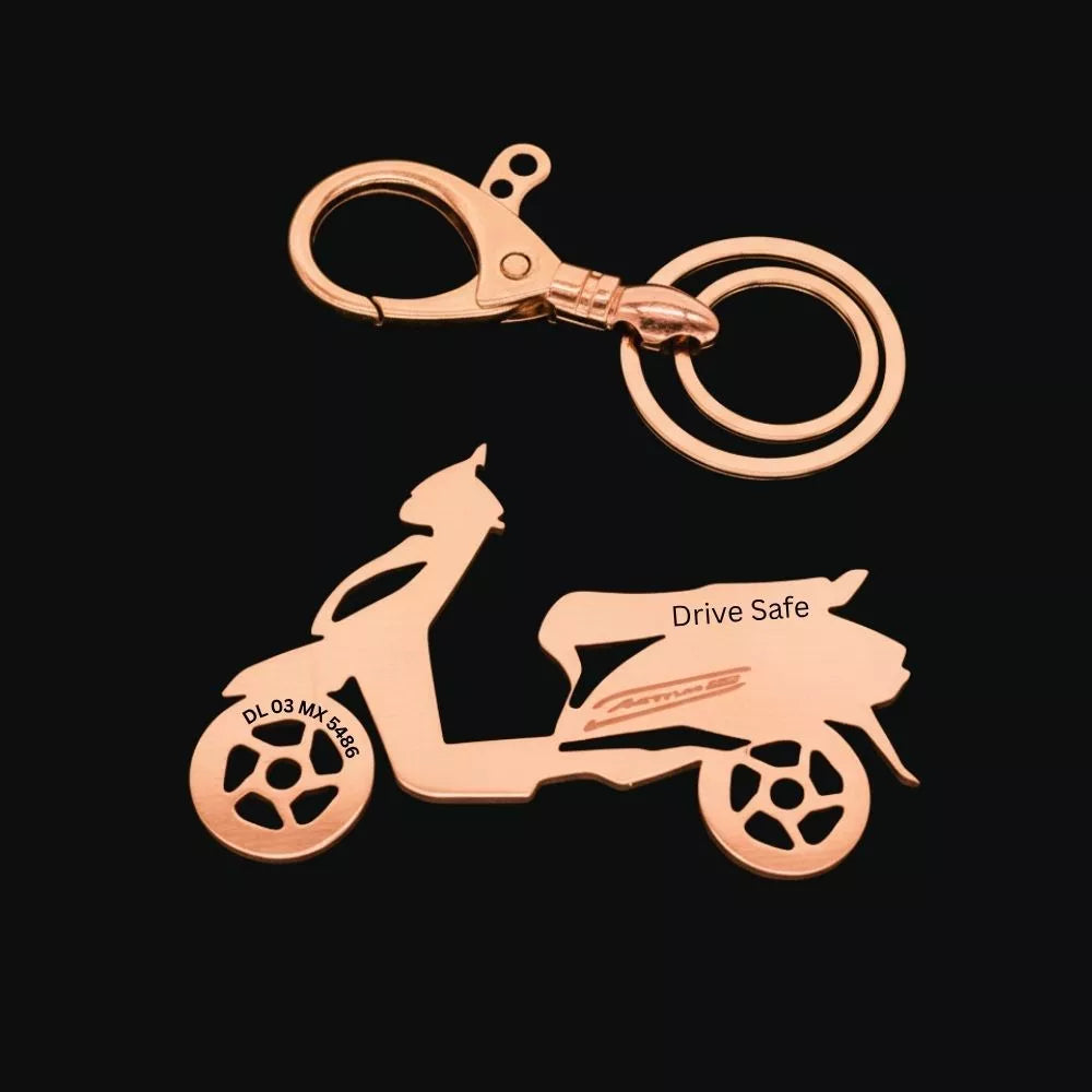 Activa 125 custom name keychain cute gift idea for couples who love rides together