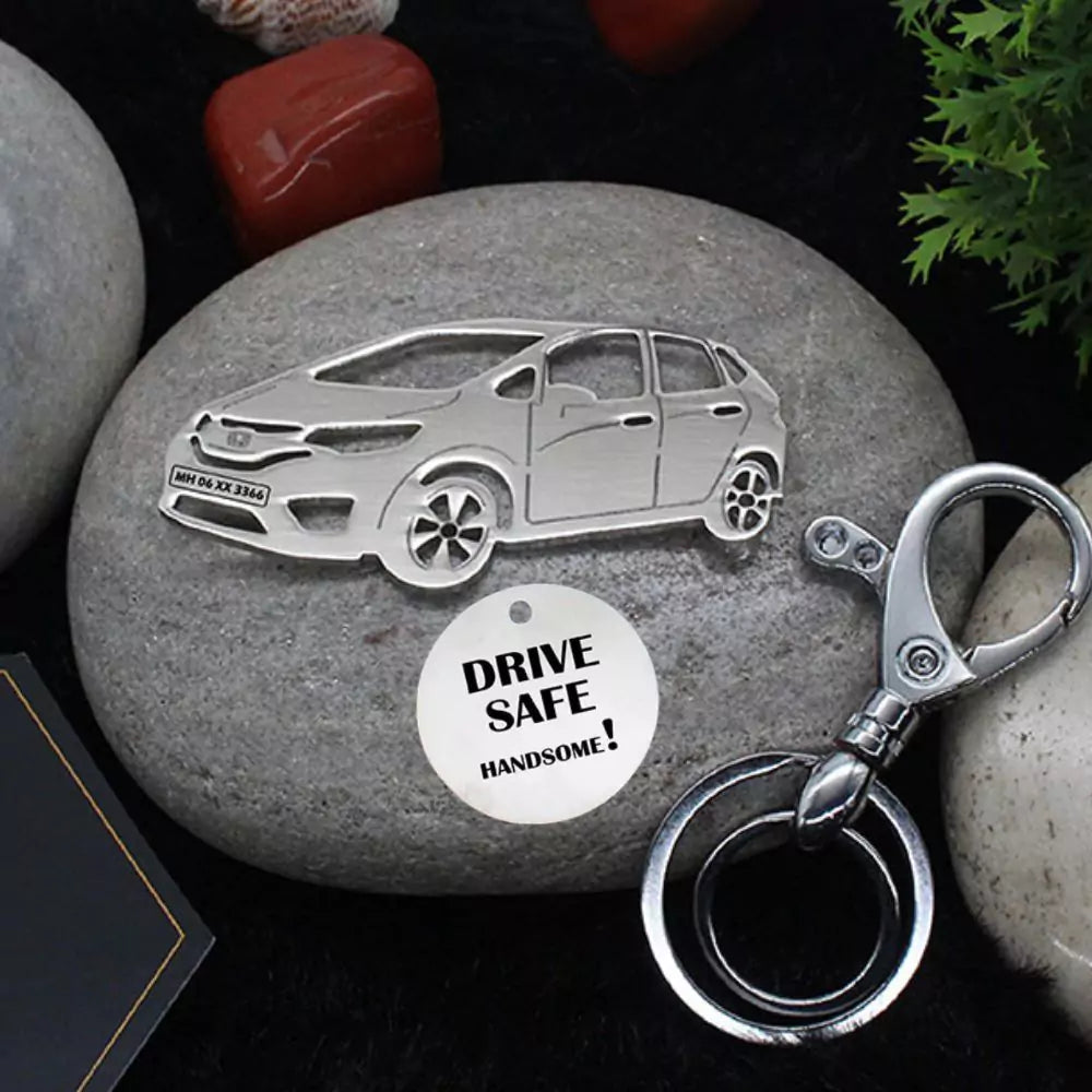 Custom engraved Honda Jazz 2015 keychain, reliable daily companion
