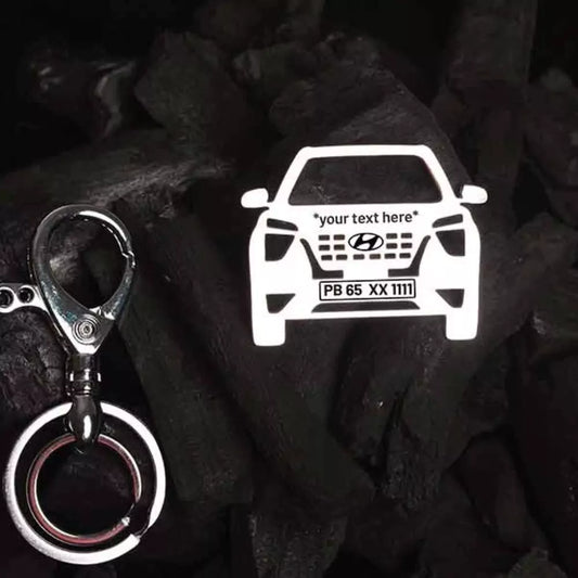 Personalized Hyundai Alcazar keychain gift for husband, custom engraved accessory