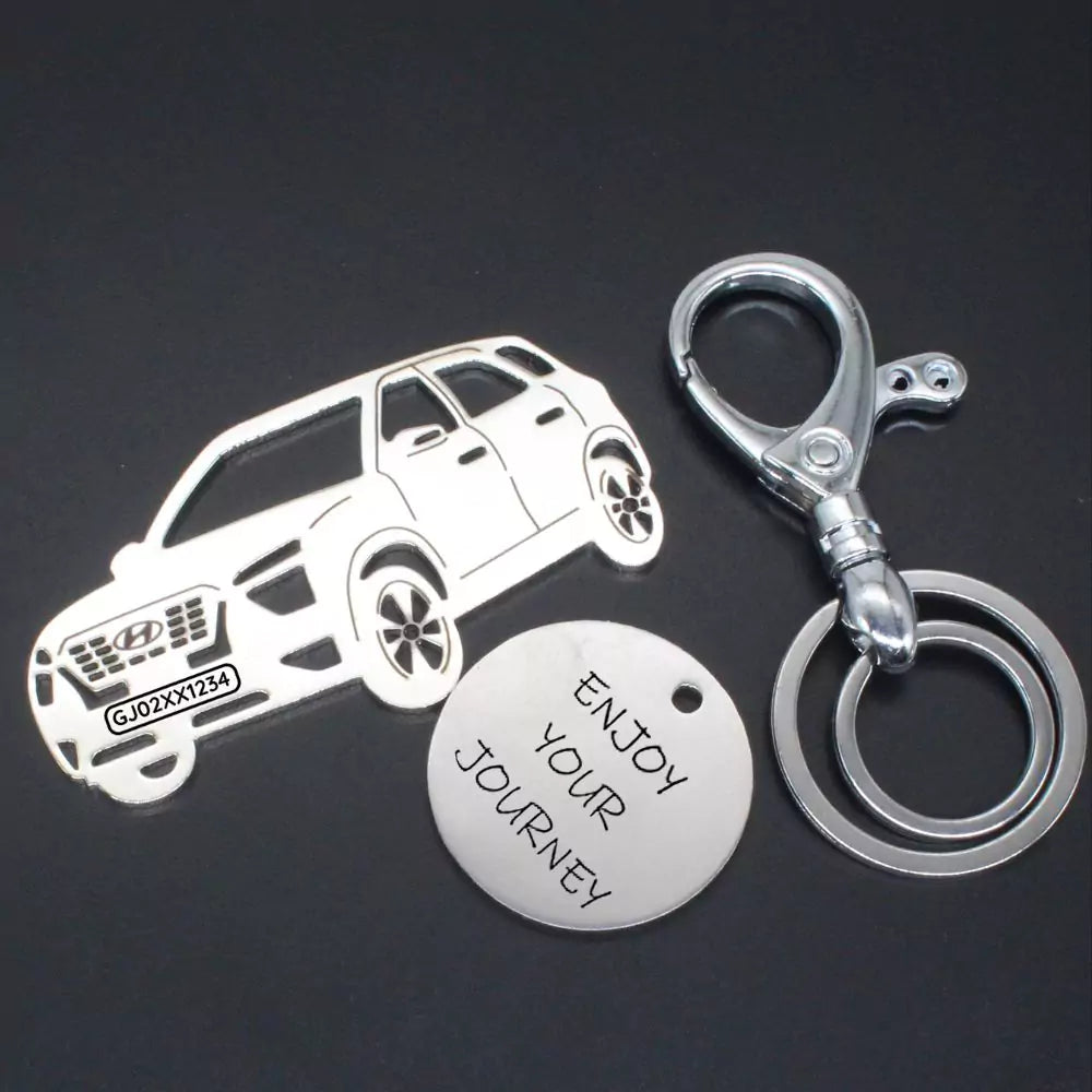 New car celebration gift, personalized Hyundai Alcazar metal keychain