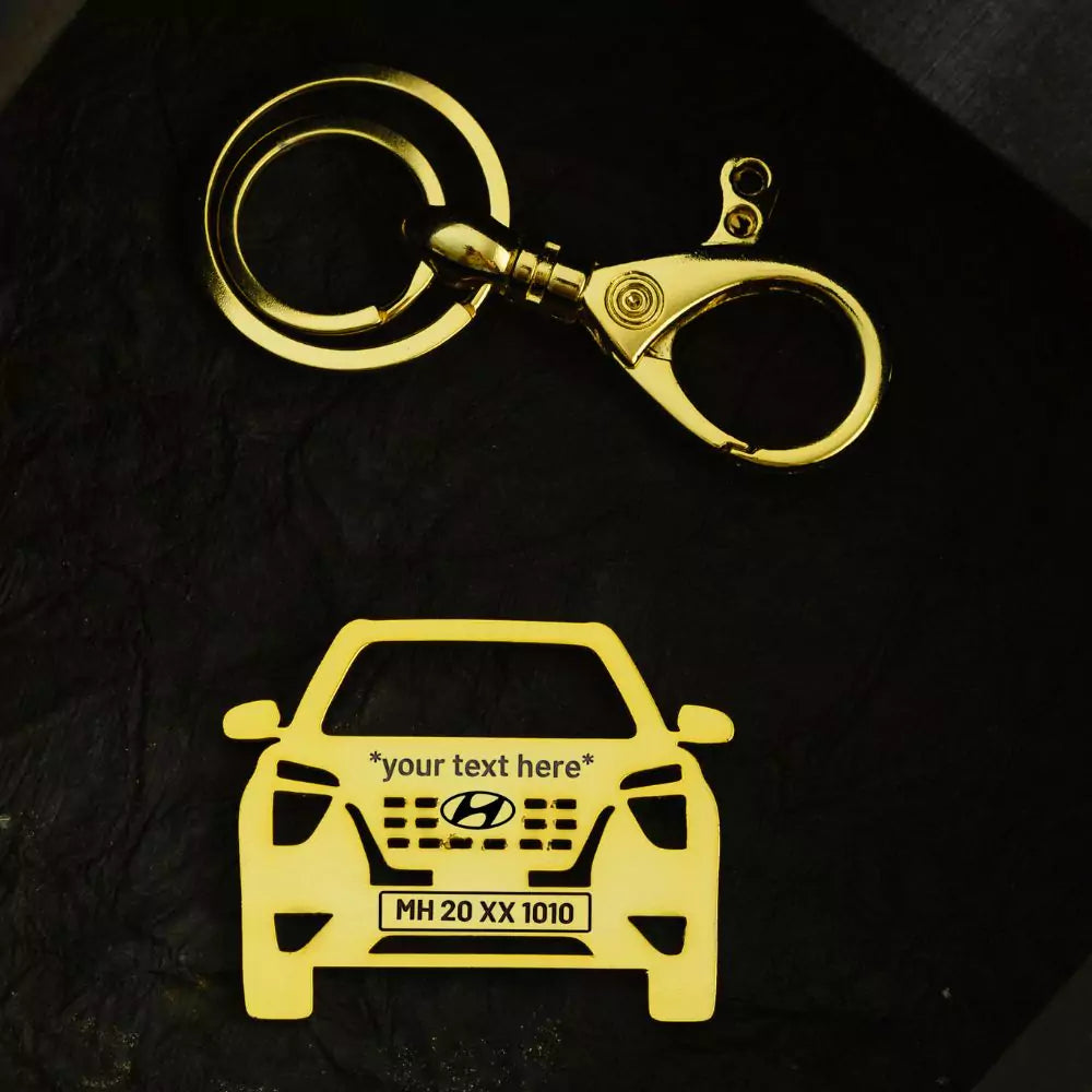 Birthday gift for Hyundai Alcazar owner, customized metal keychain