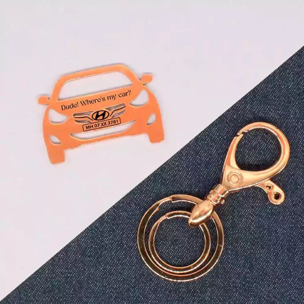 Stylish Hyundai Elantra keychain with engraved name or initials