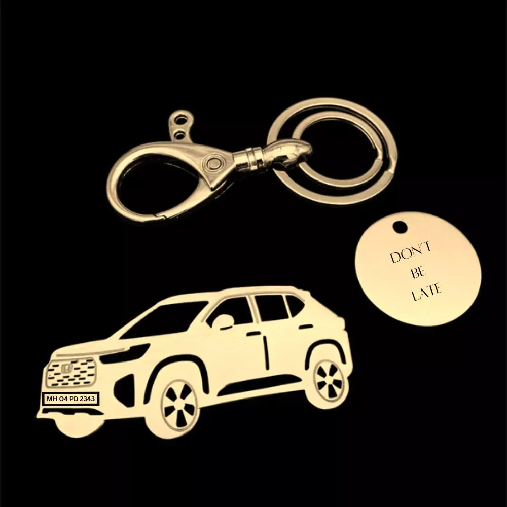 Hyundai Elevate metal engraved keychain gold silver rose gold