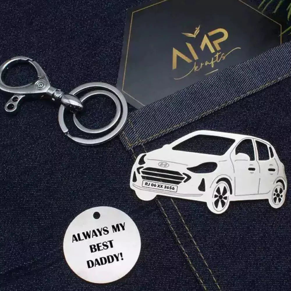 Hyundai i10 Nios metal keychain, clean design for modern lives