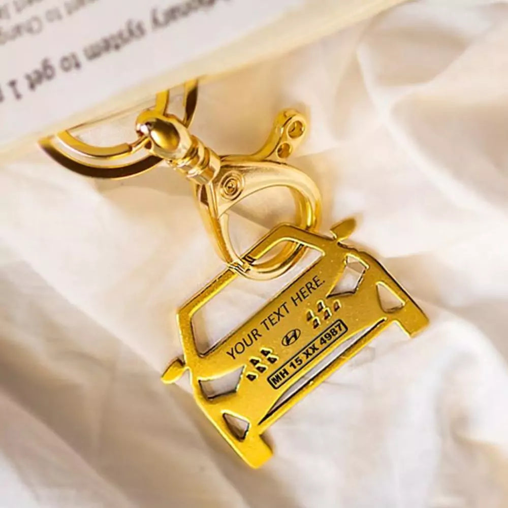 Hyundai i20 Asta custom keychain, modern car accessory with personal engraving