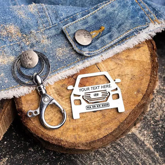 Hyundai Venue engraved keychain, minimal keepsake for urban car owners