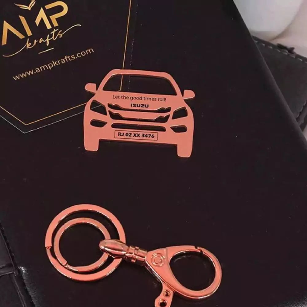 Premium metal keychain for Isuzu MU-X, bold gifting idea