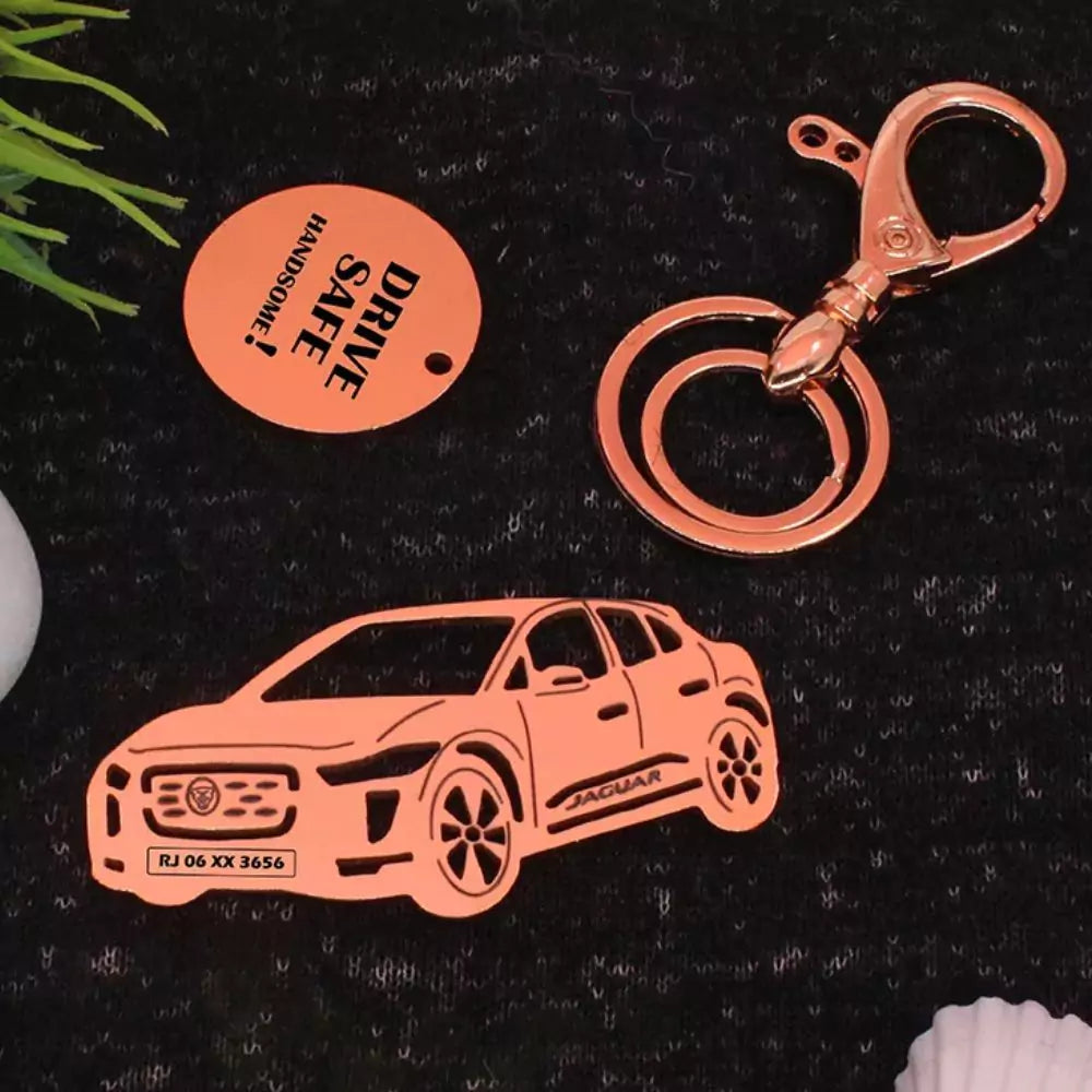 Premium metal keychain for Jaguar I-Pace, modern luxury gift