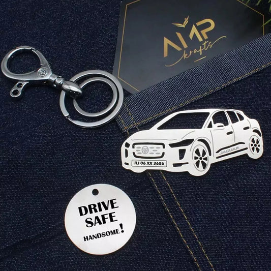 Personalized Jaguar I-Pace keychain with custom name engraving