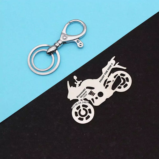 Personalized Kawasaki Versys 1000 keychain with custom engraving