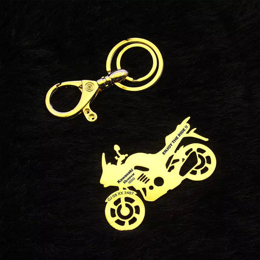 Premium metal keychain inspired by Kawasaki Versys 1000 touring bike