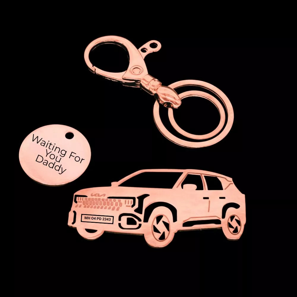 Thoughtful car gift with Kia Seltos engraving and personalised name detail