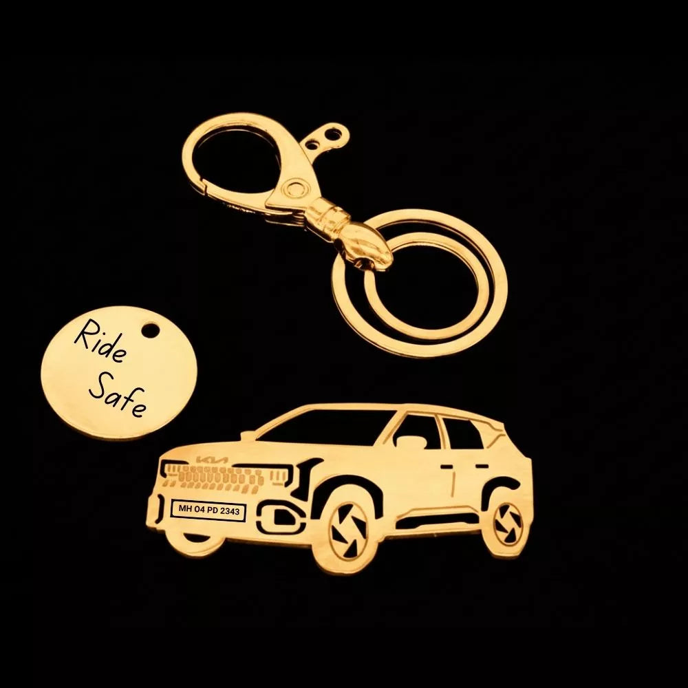 Minimal and stylish Kia Seltos 2026 keychain crafted with custom text
