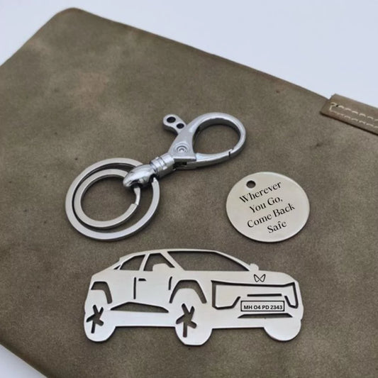 Custom Mahindra BE6 Keychain Side View – Personalized EV Car Keyring