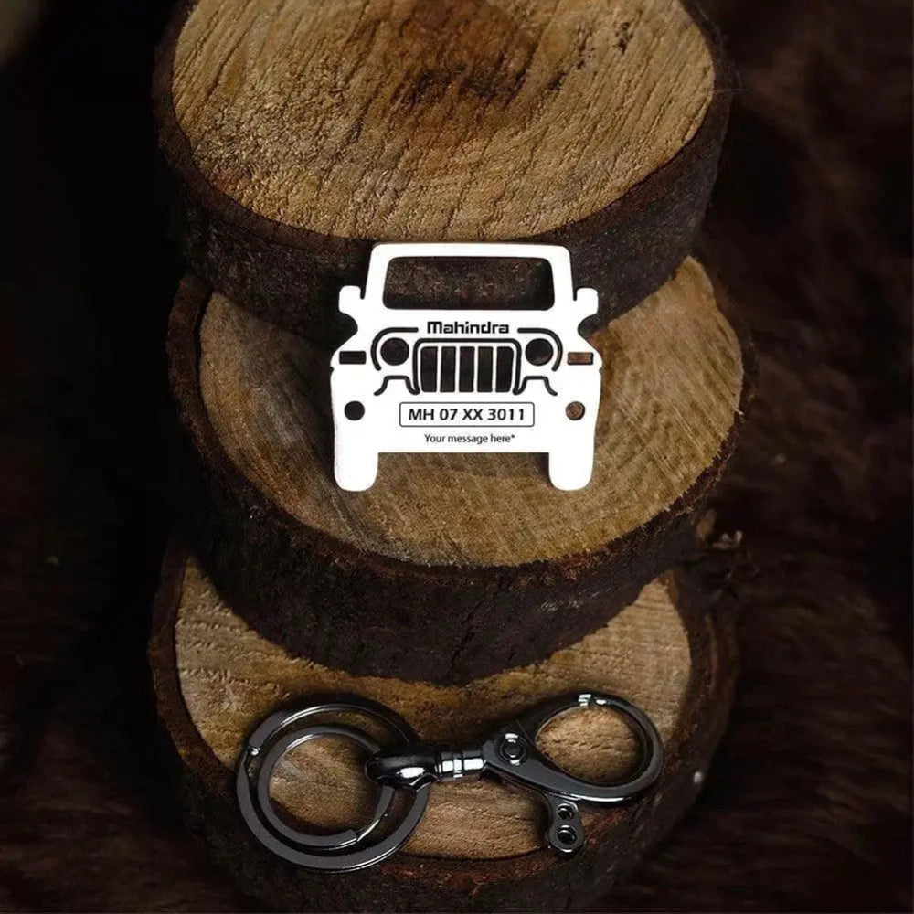 Premium Mahindra Thar keychain with strong metal finish