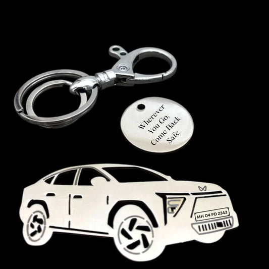 Custom Engraved Mahindra XUV 9EV Keychain – Personalized EV Car Keyring