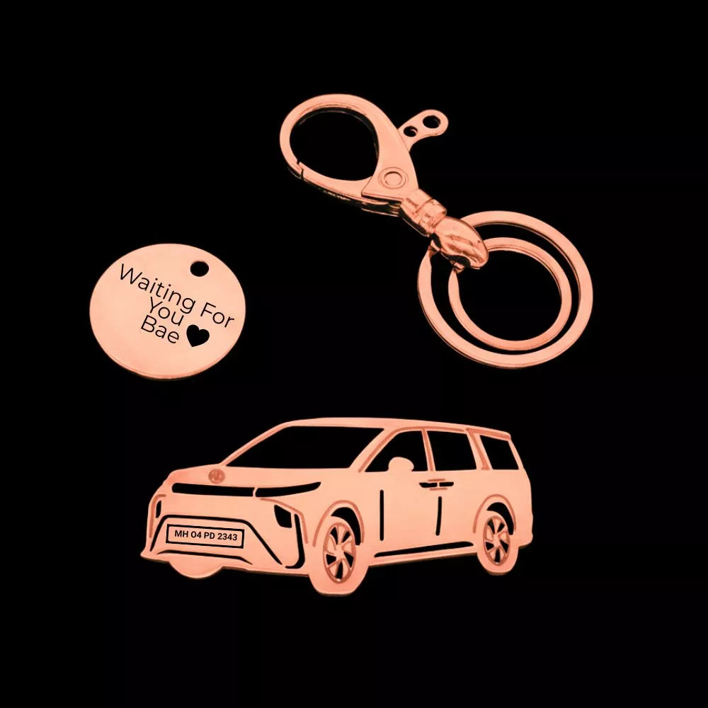Personalised MG M9 keychain with number plate design thoughtful gift for him