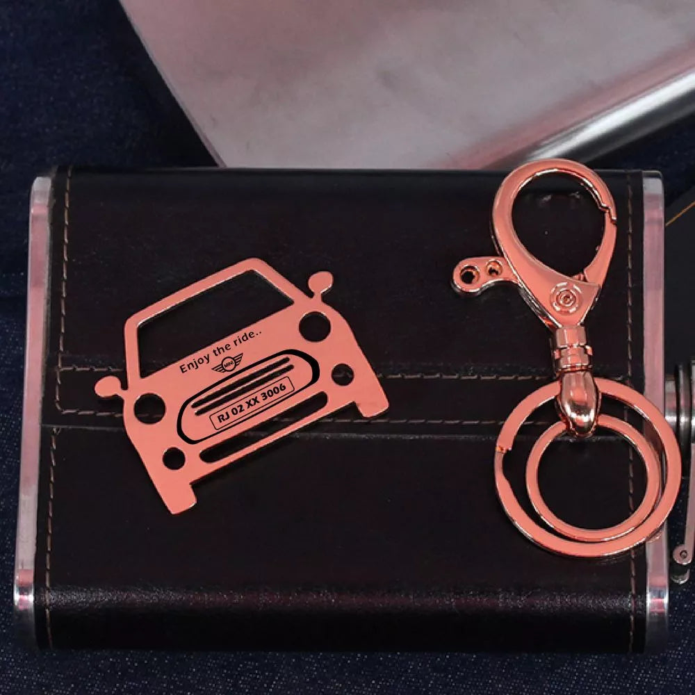 Custom Mini Cooper keychain, playful reminder of love and care