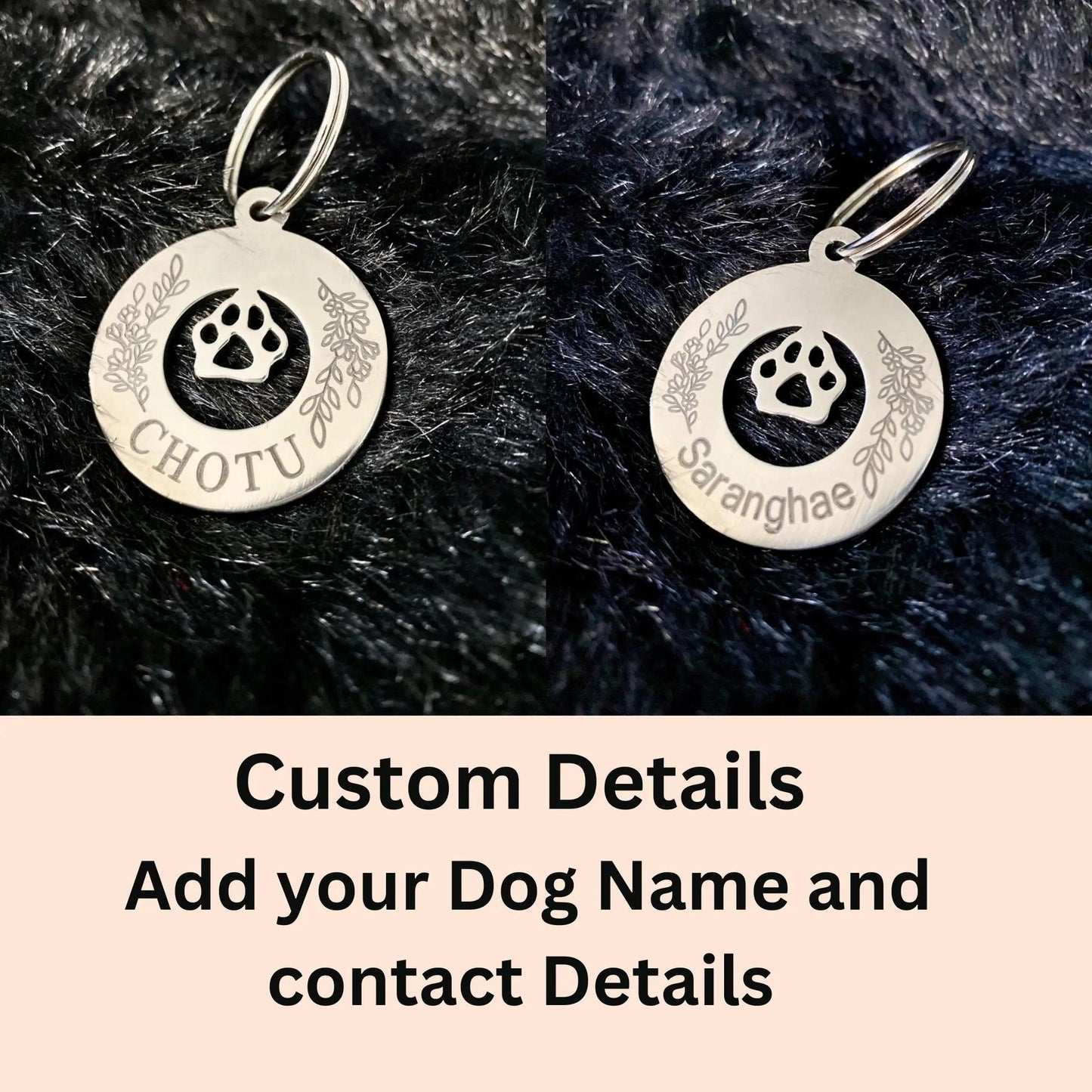 Paw Print Perfection Dog Collar Tag - Ampkrafts