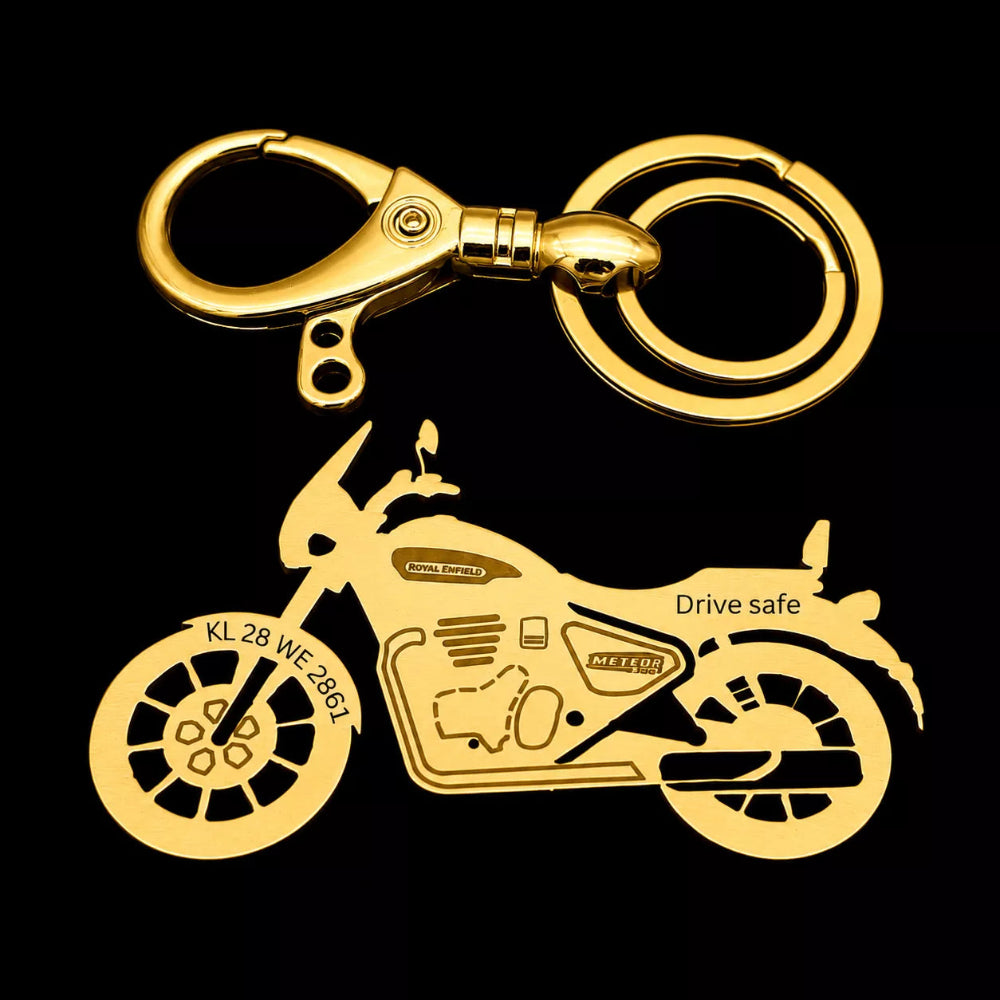 Premium gift packaging for Royal Enfield Meteor 350 Supernova personalized keychain, ideal gift for motorcycle enthusiasts