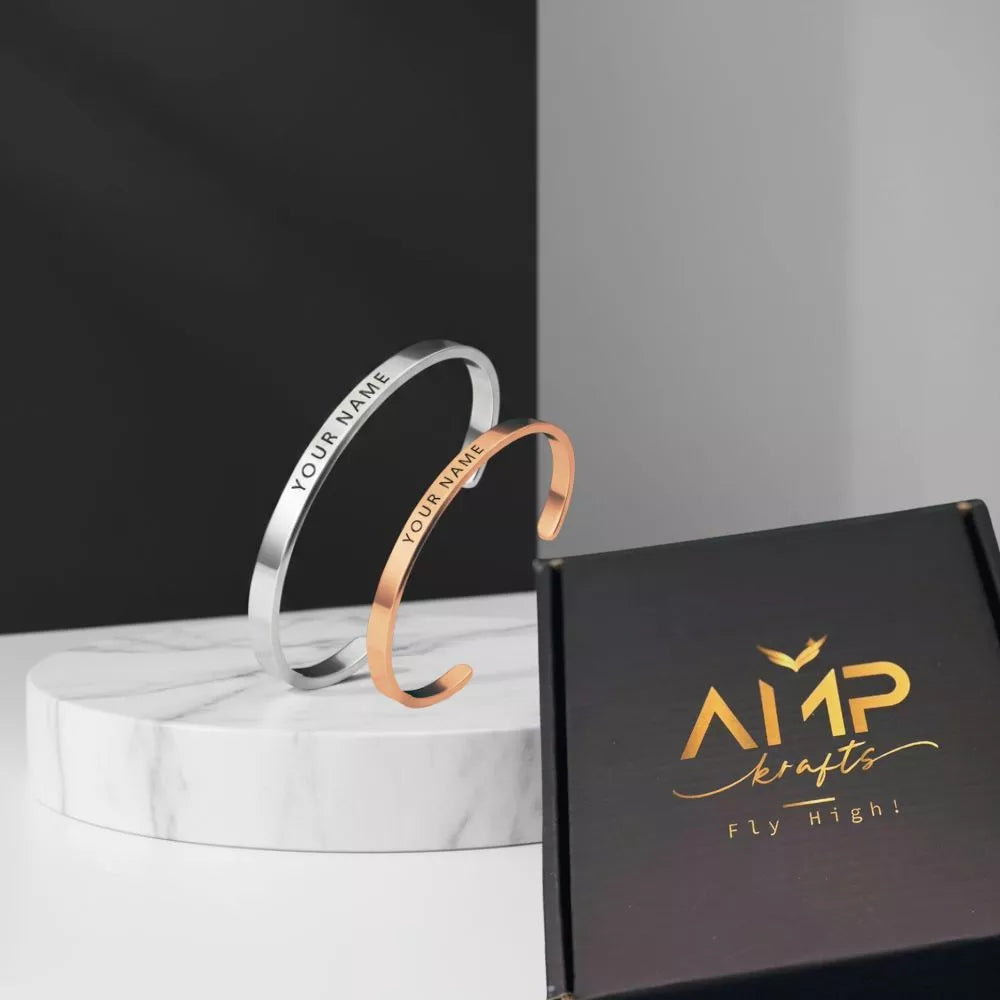 His & Hers personalized kada set custom couple bracelets