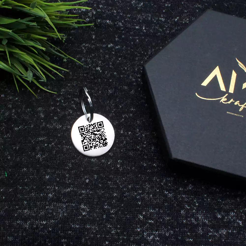 Round Shape Scanable QR Code Personalized Keychain - Ampkrafts