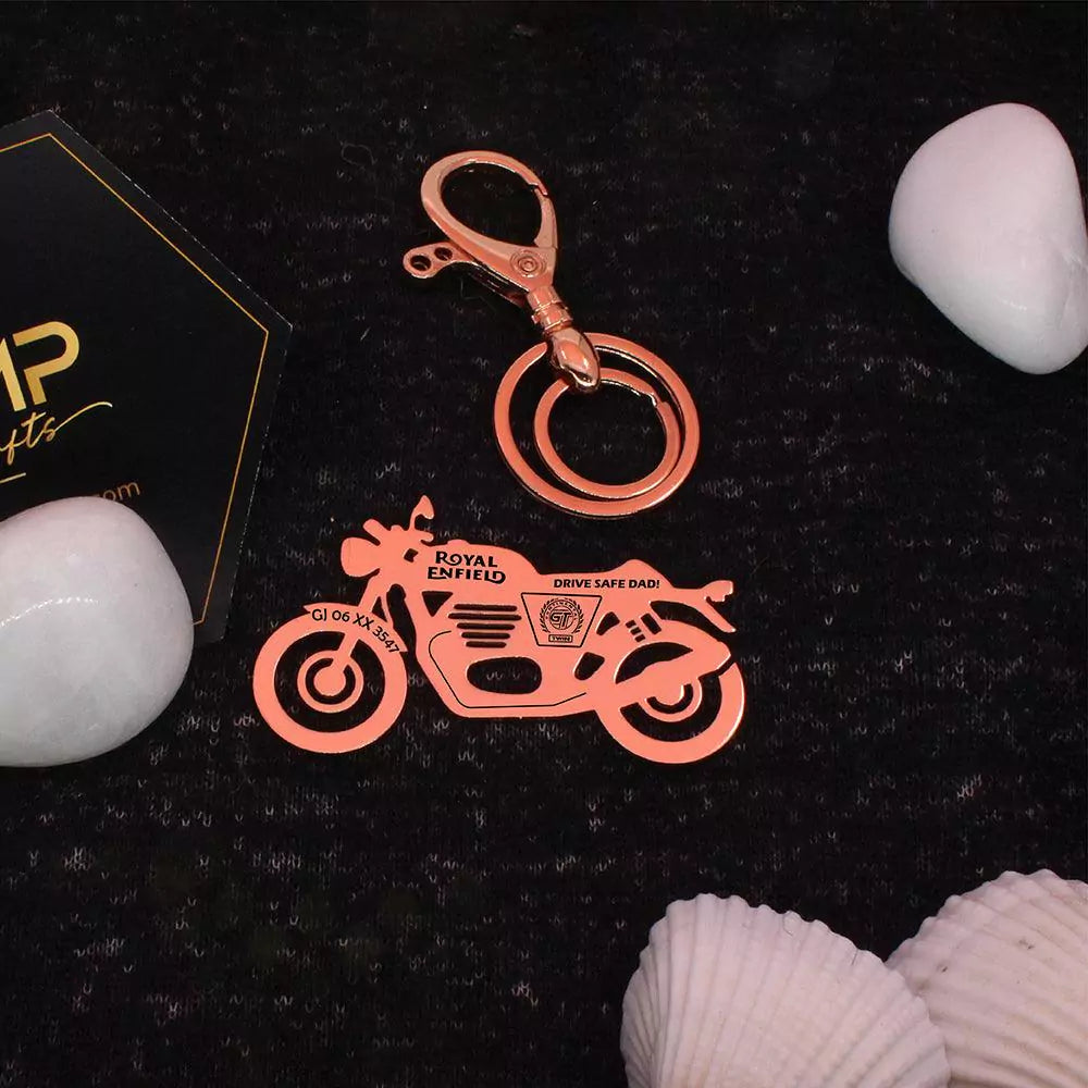 Personalized Continental GT 650 keychain gift for bikers, custom engraved stainless steel tag