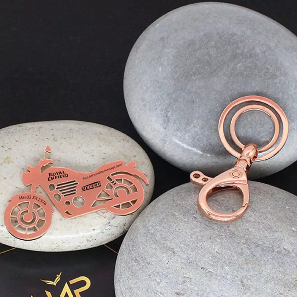 Emotional gift keychain for Royal Enfield Meteor 350 rider