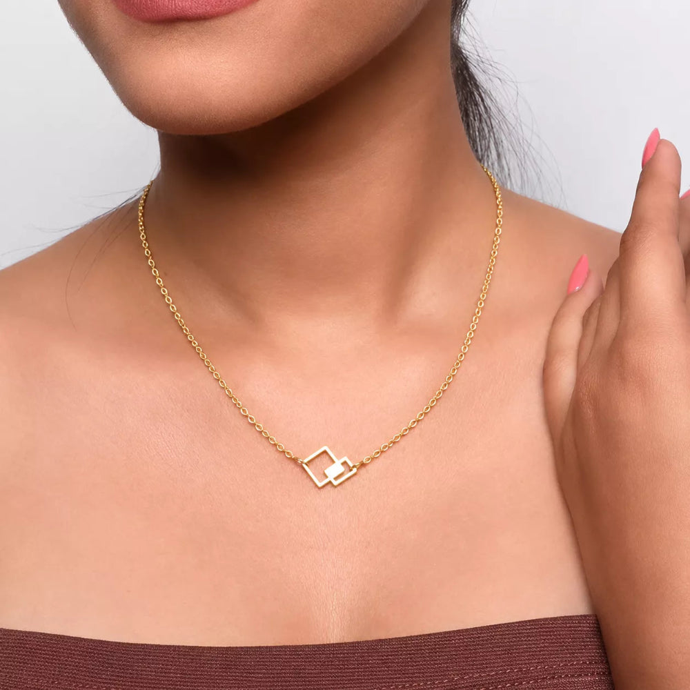 Sophisticated Squared Off Pendant Necklace