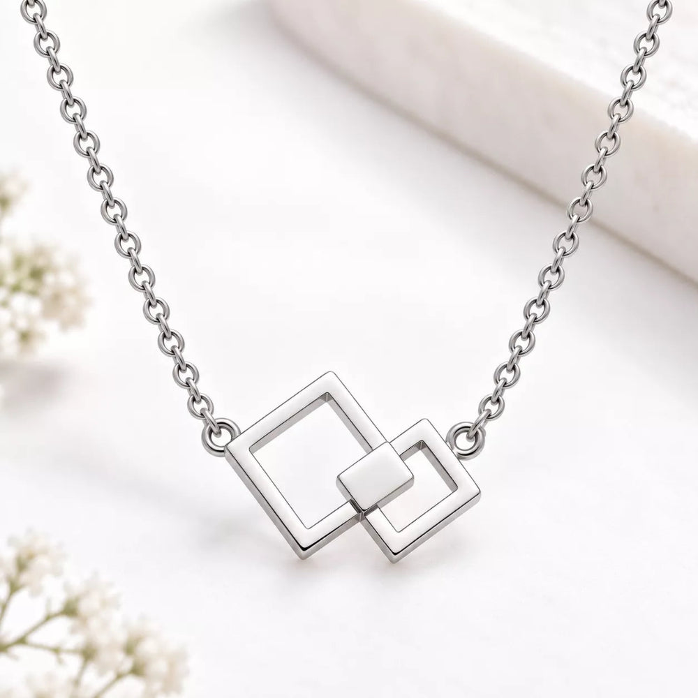 Sophisticated Squared Off Pendant Necklace