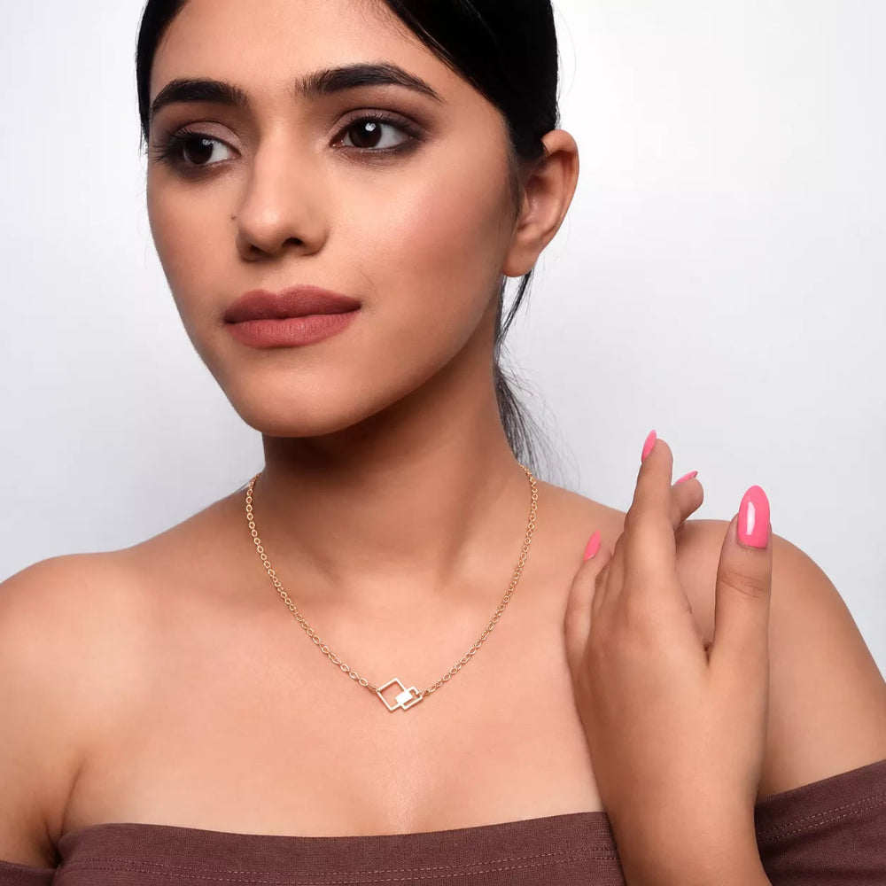 Sophisticated Squared Off Pendant Necklace