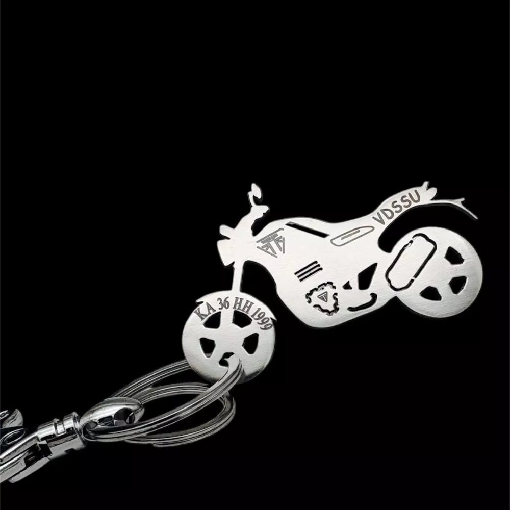 Personalized Triumph Scrambler 400X keychain with custom name engraving
