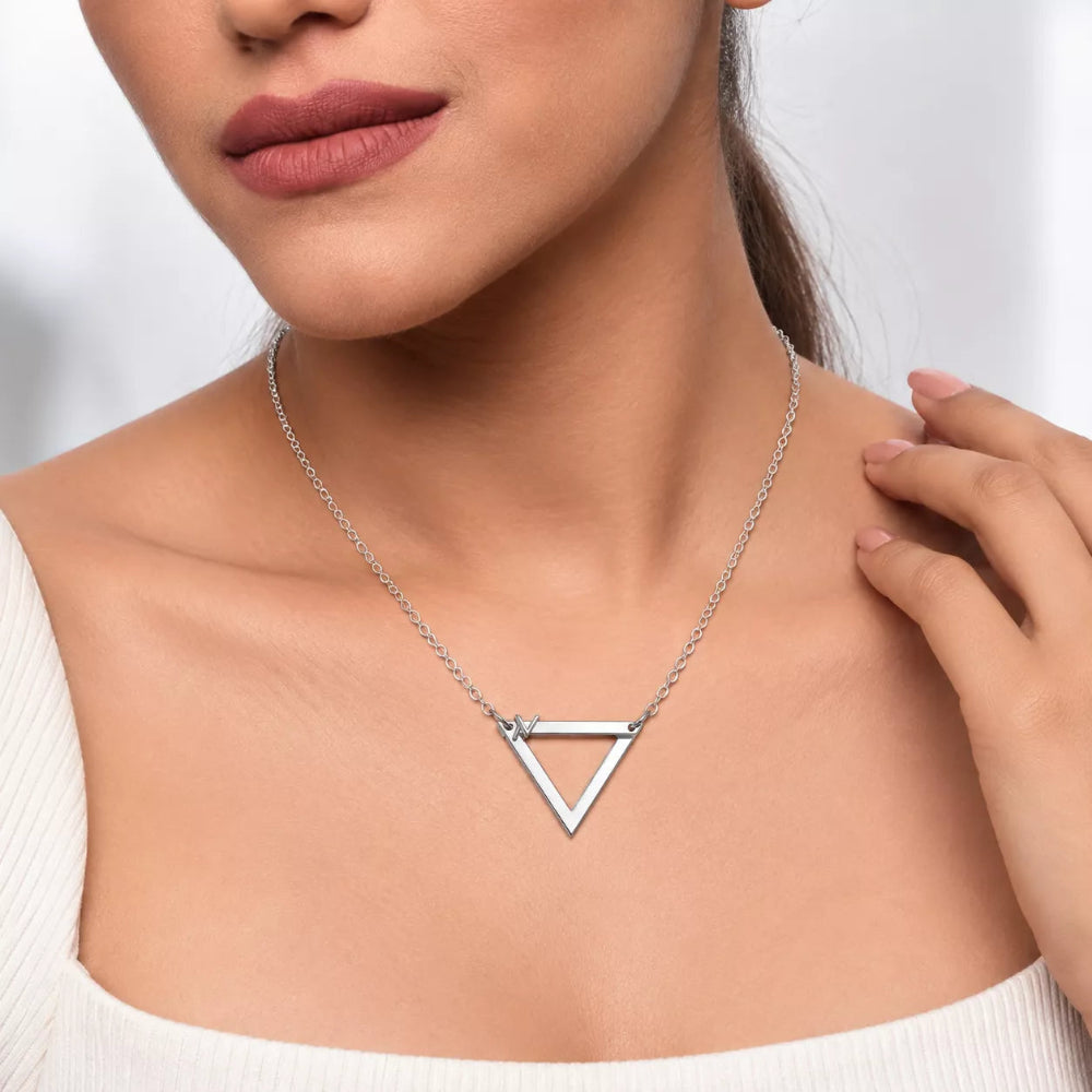 Stylish Inverted Triangle Pendant Necklace