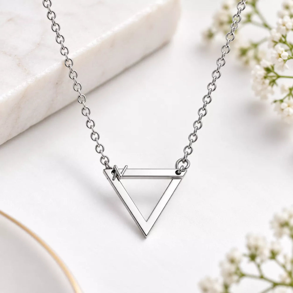 Stylish Inverted Triangle Pendant Necklace