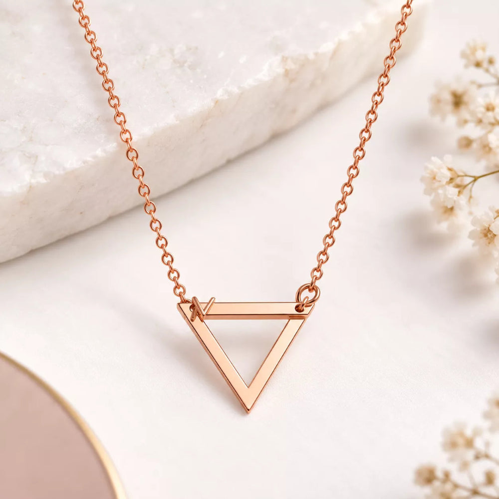Stylish Inverted Triangle Pendant Necklace
