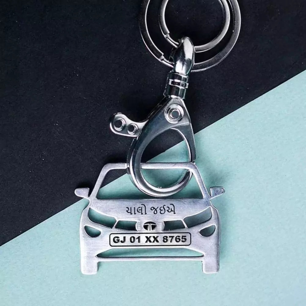 Romantic anniversary gift for wife, Tata Altroz customized car keychain