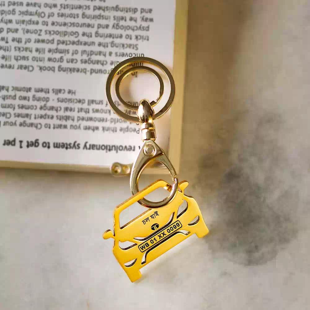 Romantic gift for wife, Tata Hexa customized car keychain