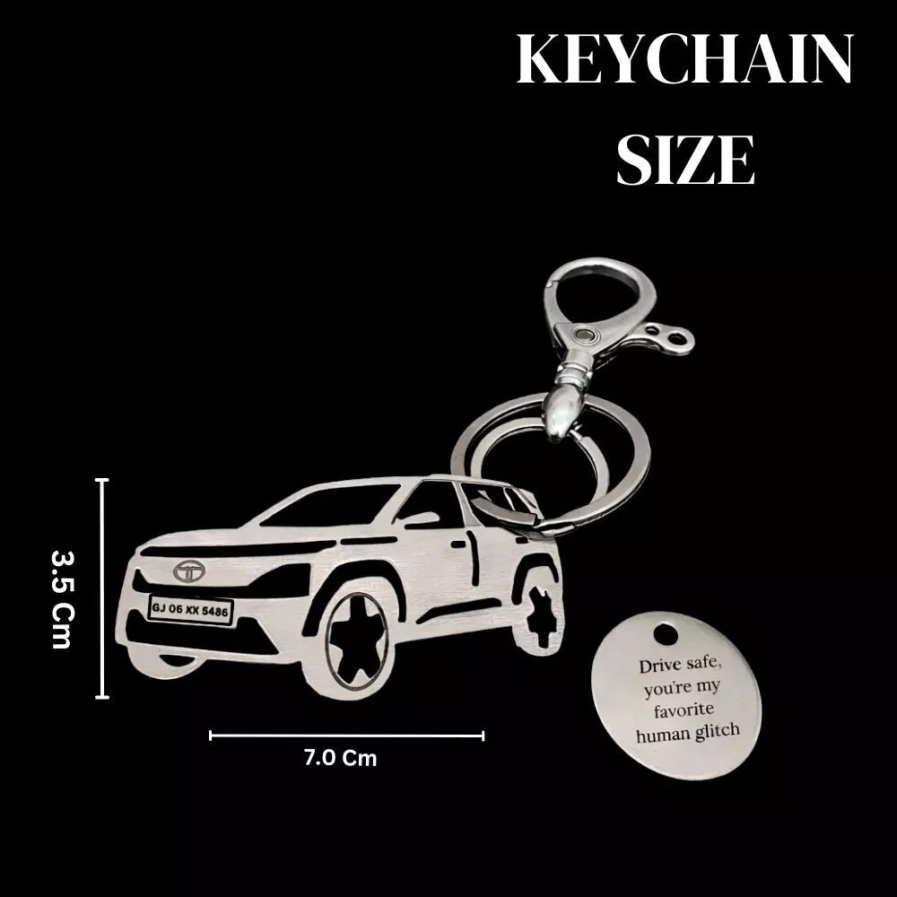 Custom name Tata Sierra keychain meaningful gift for car enthusiasts